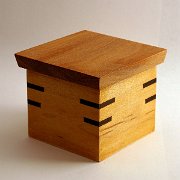 Maple box with walnut accents and paela lid.